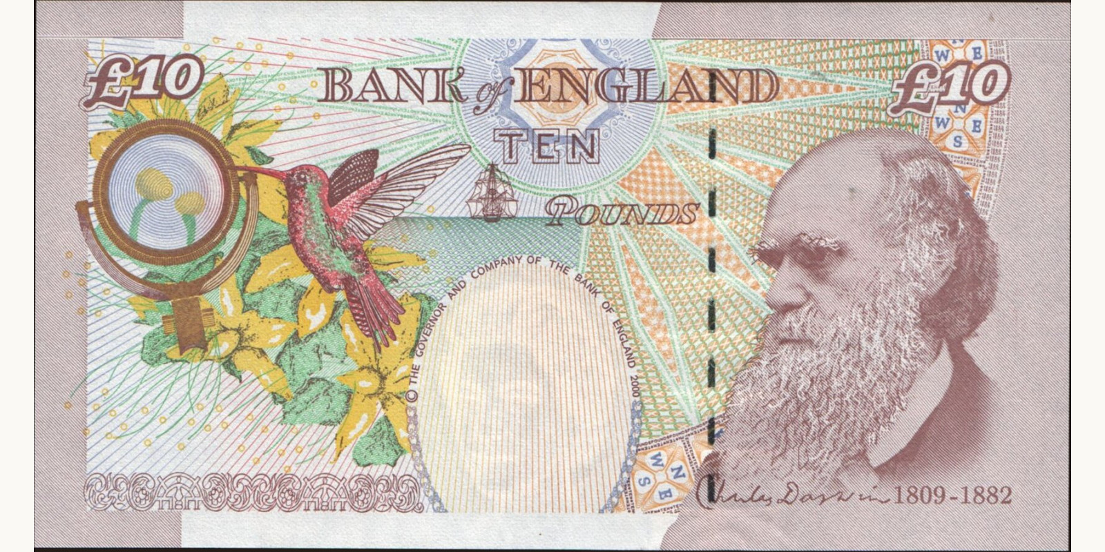 10 pounds Великобритания 2004 — Оборотная сторона