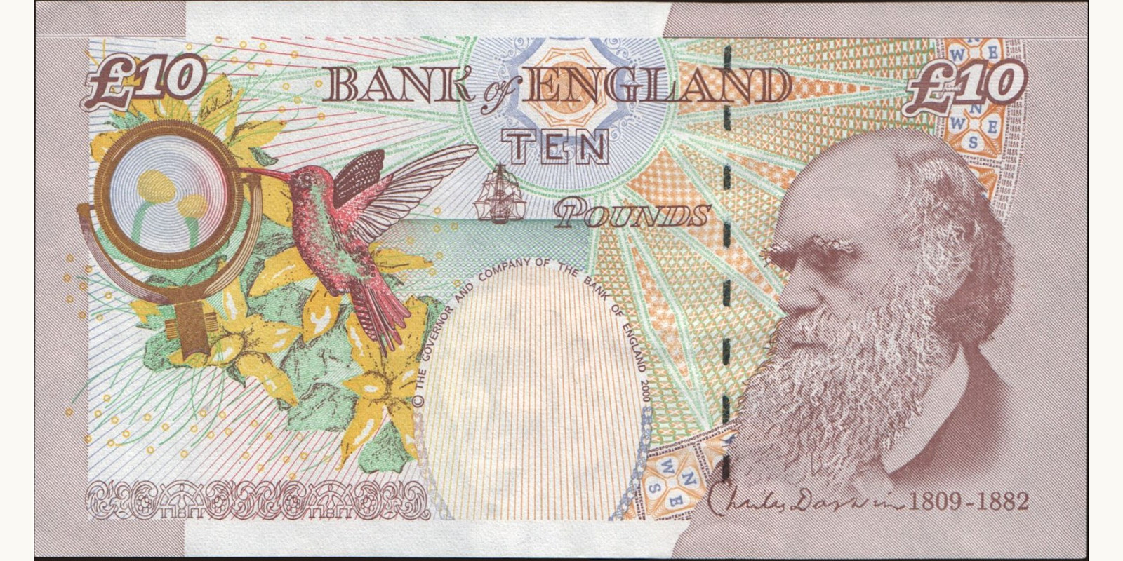 10 pounds Великобритания 2012 — Оборотная сторона