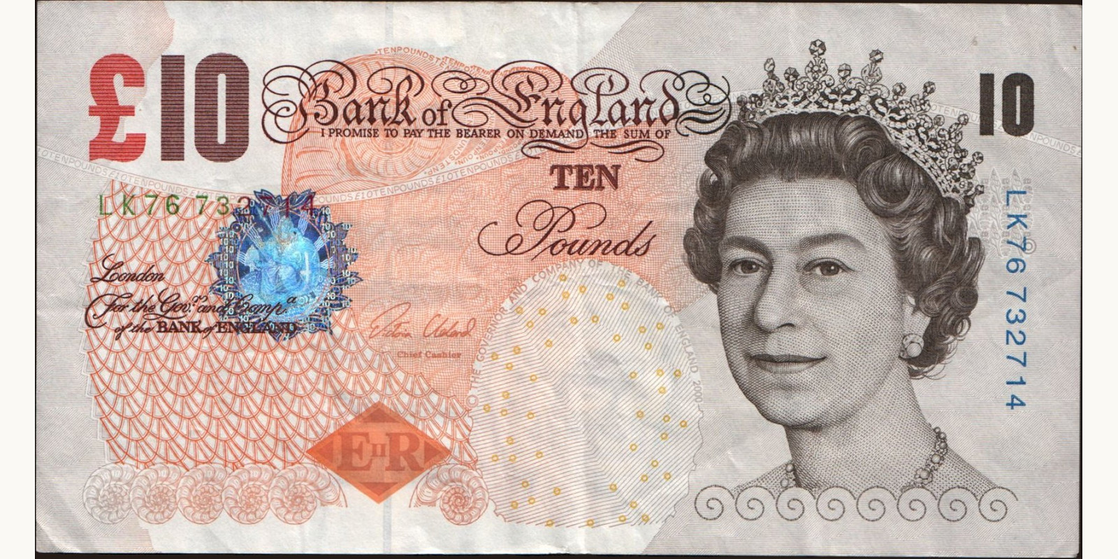 10 pounds Великобритания 2015 — Лицевая сторона