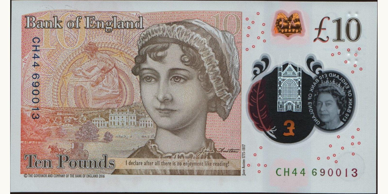 10 pounds Великобритания 2016 — Оборотная сторона