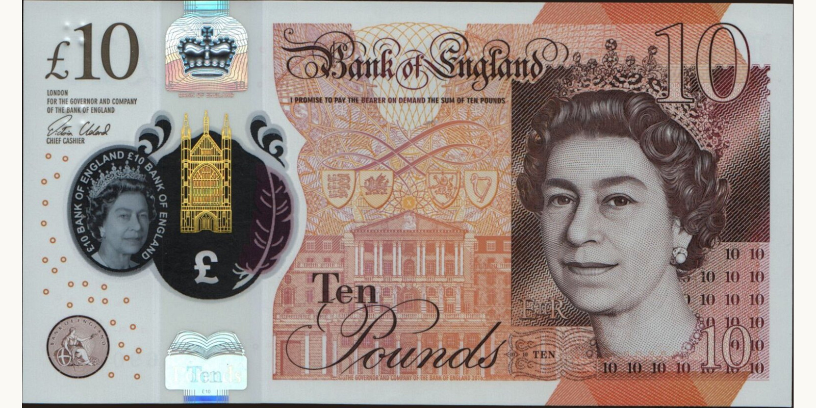 10 pounds Великобритания 2016 — Лицевая сторона