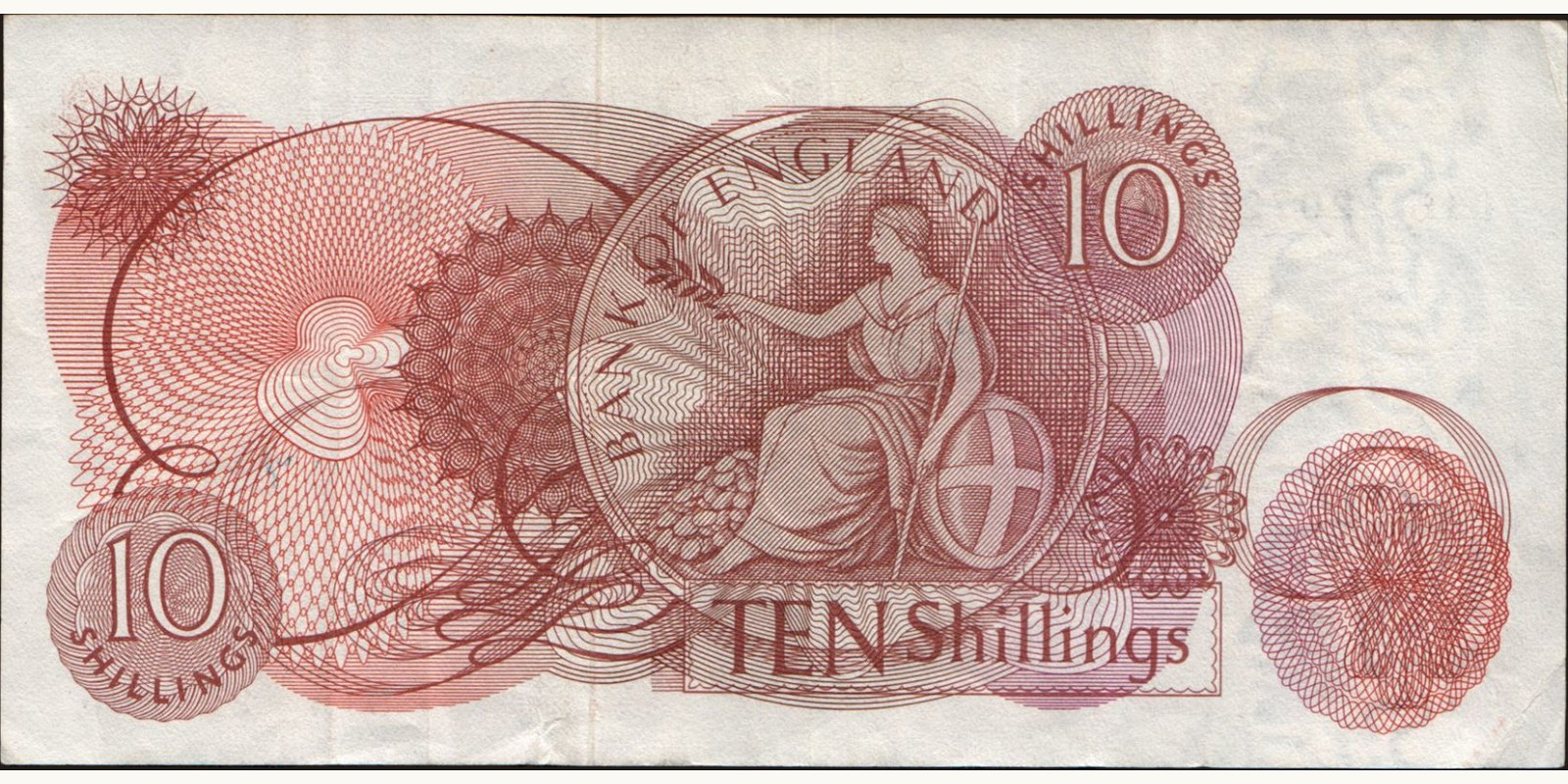 10 shilling United Kingdom 1960 — Back side