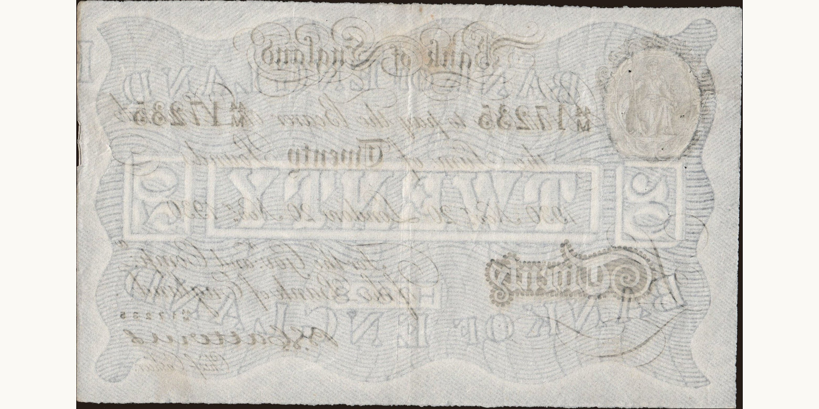 20 pounds United Kingdom 1930 — Back side