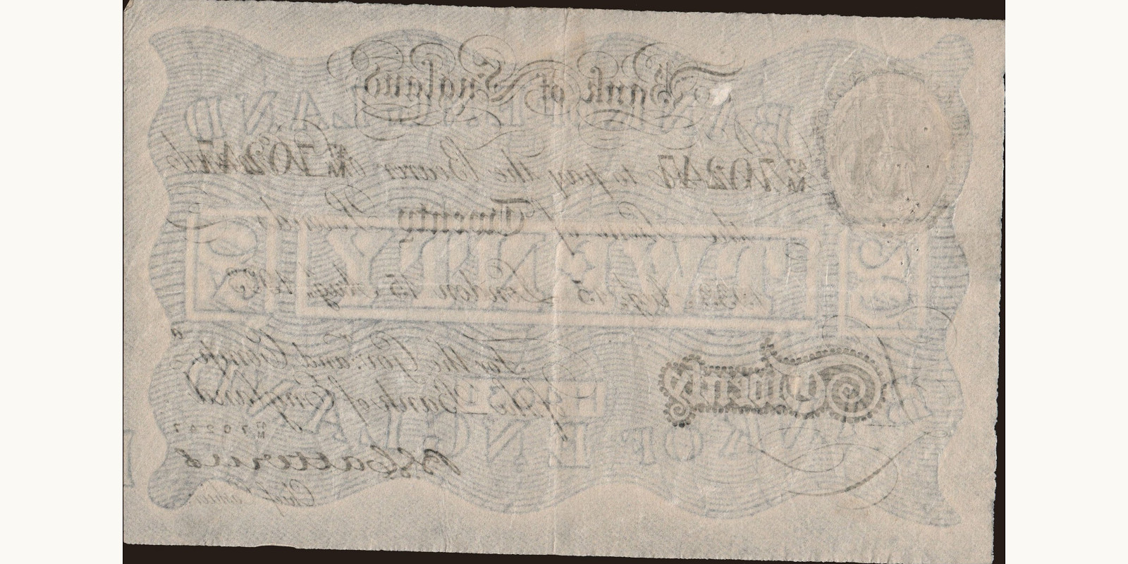 20 pounds United Kingdom 1933 — Back side