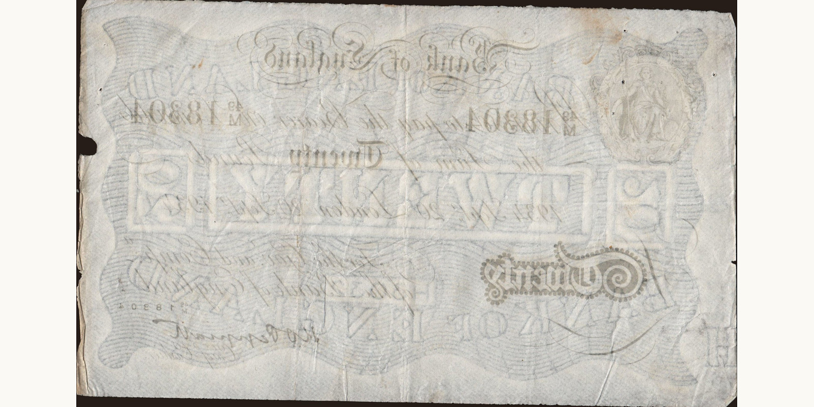 20 pounds Великобритания 1934 — Оборотная сторона