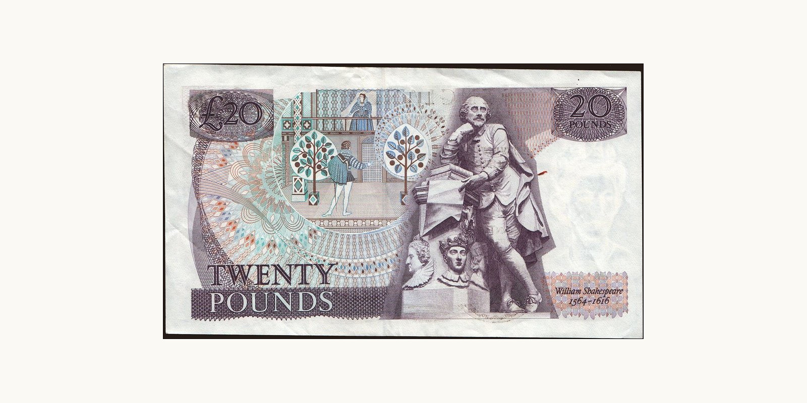 20 pounds United Kingdom 1981 — Back side