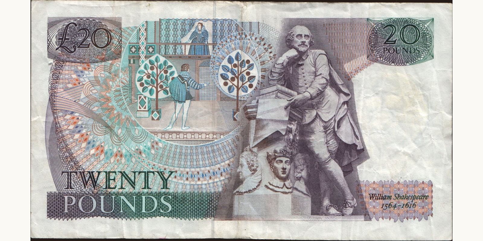 20 pounds United Kingdom 1988 — Back side