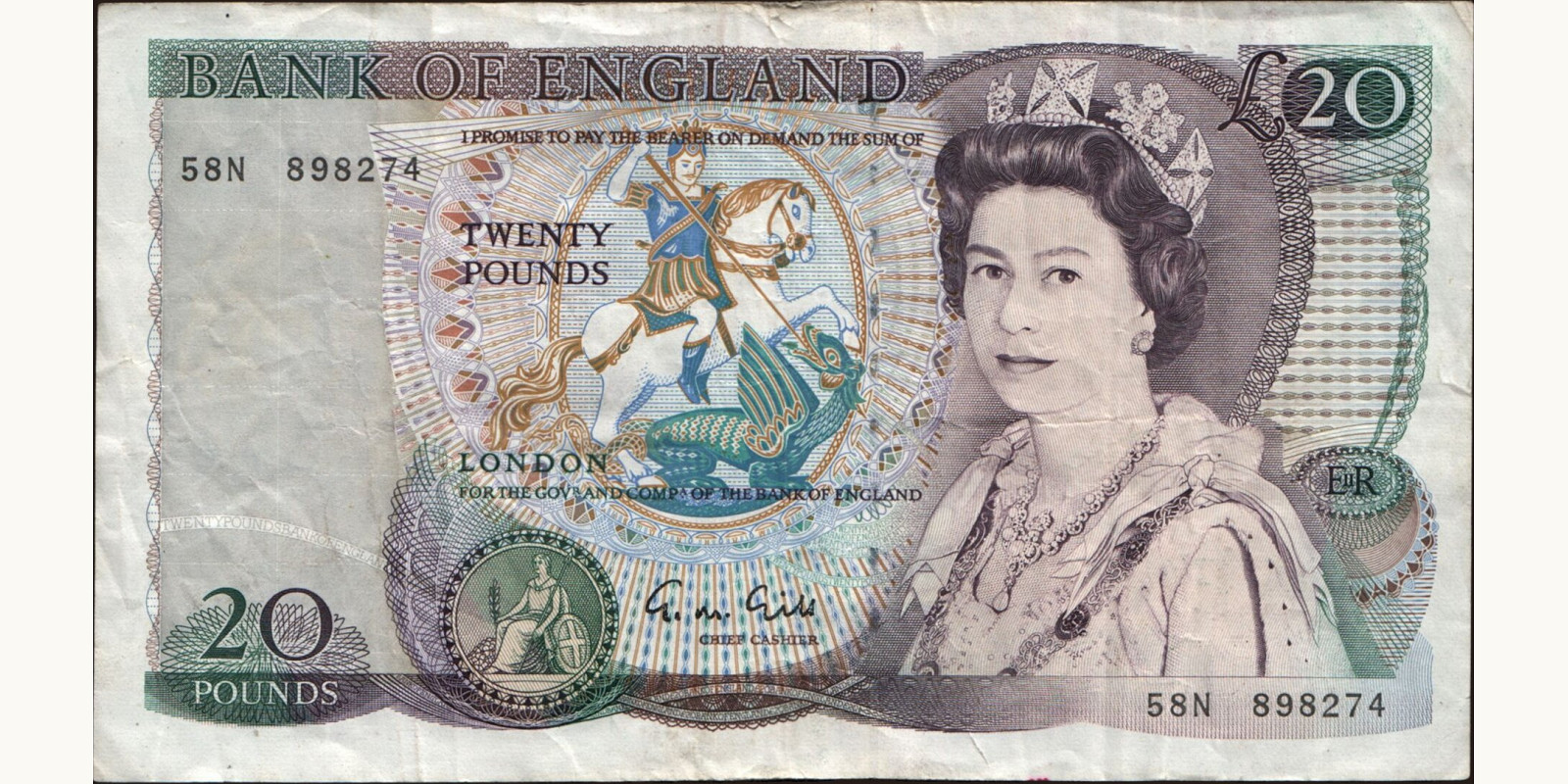 20 pounds United Kingdom 1988 — Front side