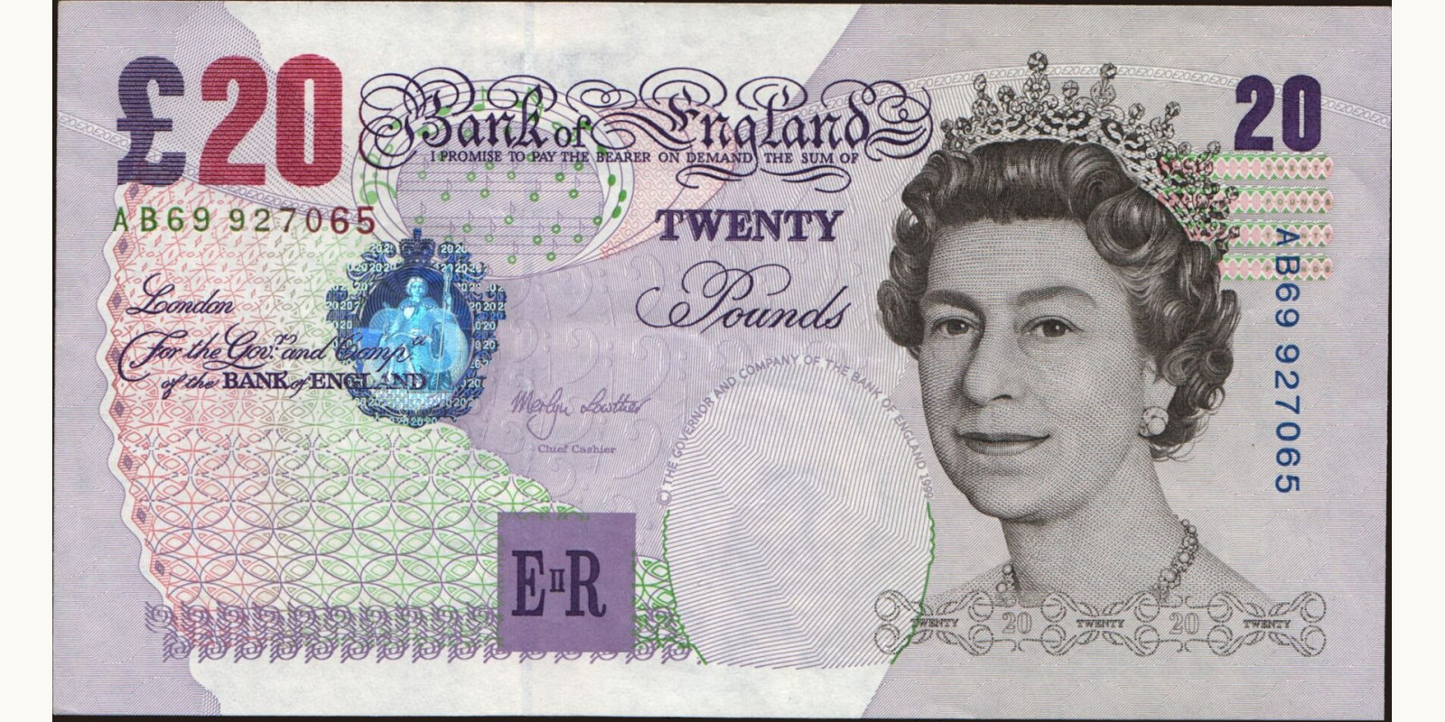20 pounds United Kingdom 1999 — Front side