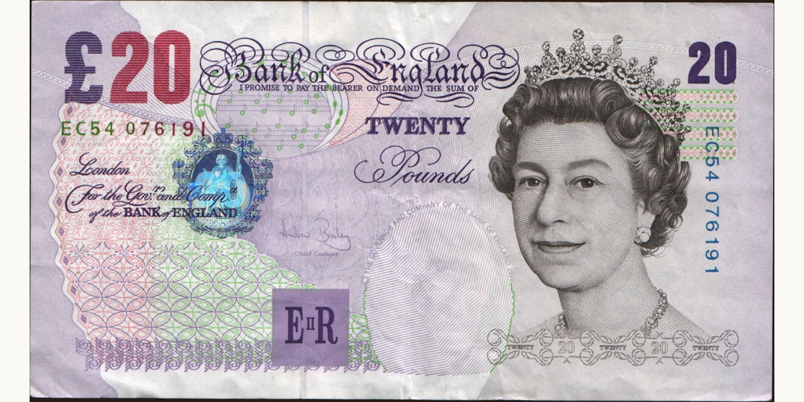 20 pounds United Kingdom 2004 — Front side