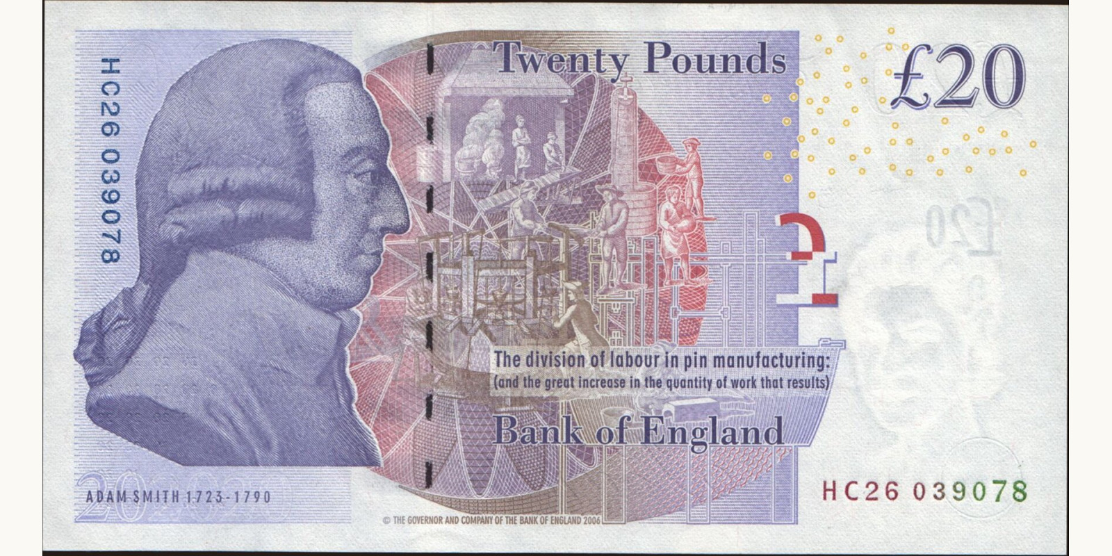 20 pounds United Kingdom 2006 — Back side
