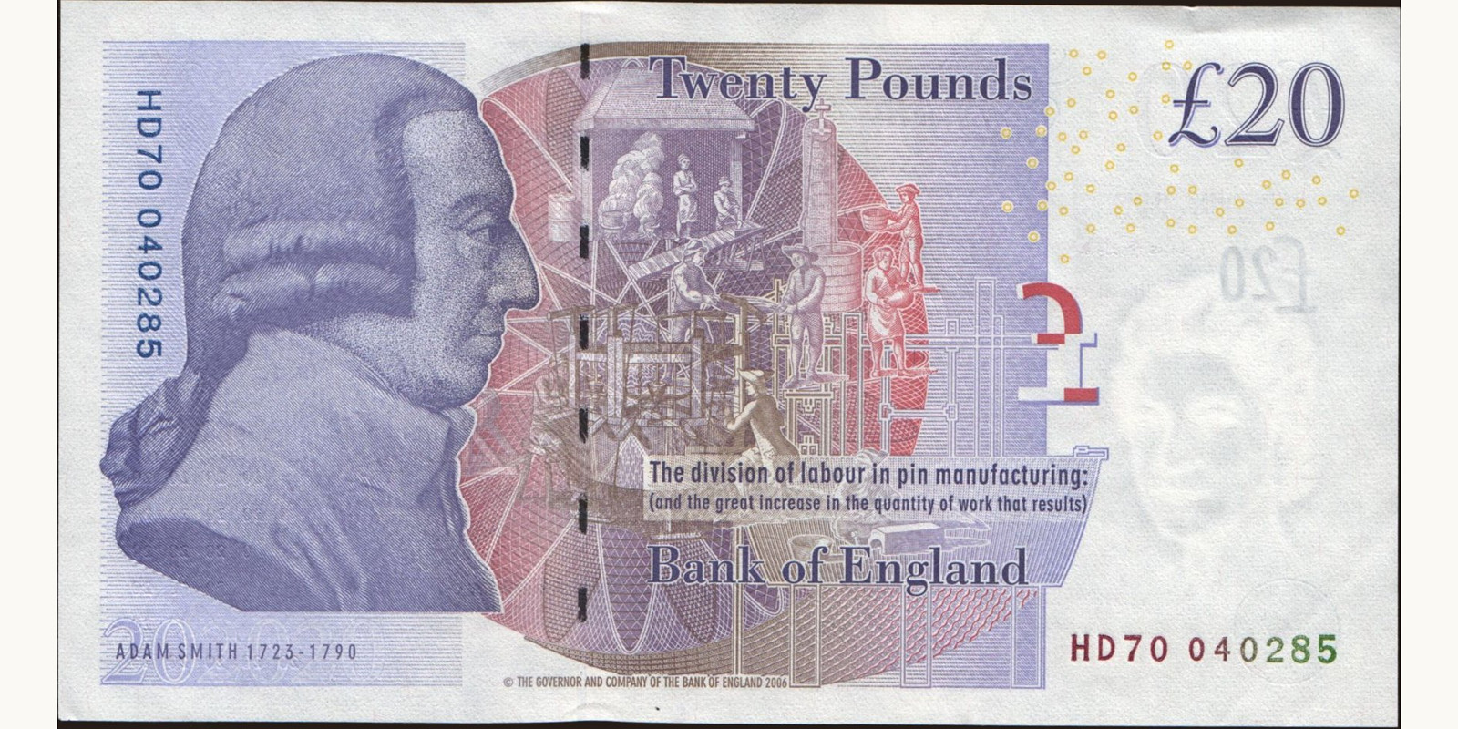 20 pounds Великобритания 2012 — Оборотная сторона