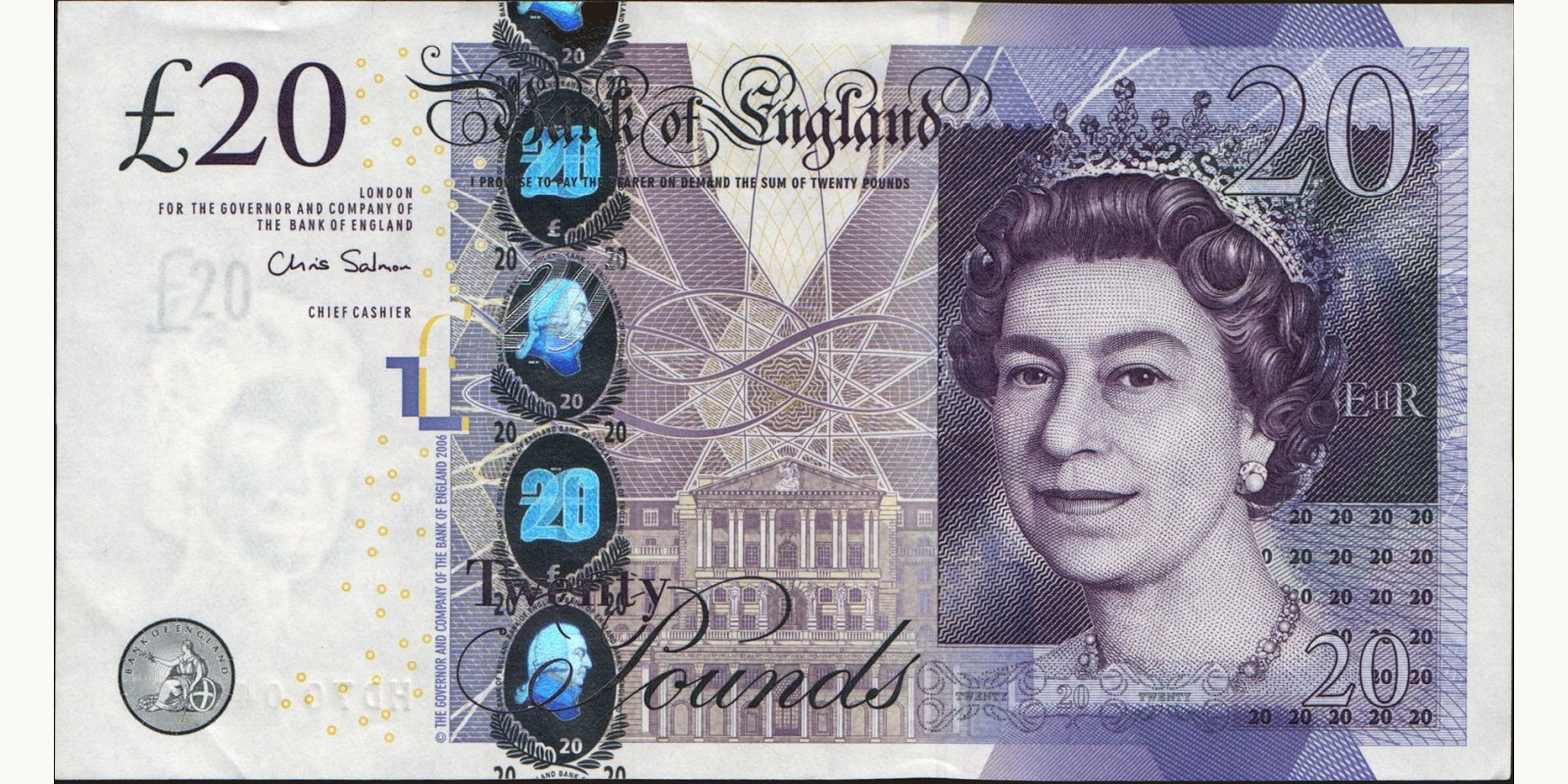 20 pounds Великобритания 2012 — Лицевая сторона