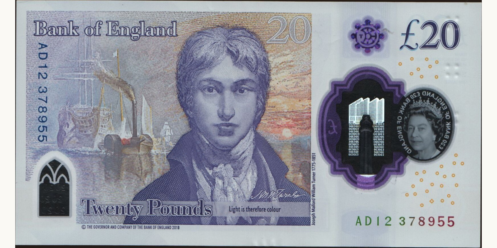 20 pounds Великобритания 2018 — Оборотная сторона