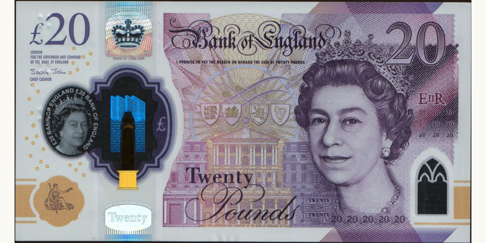 20 pounds Великобритания 2018 — Лицевая сторона