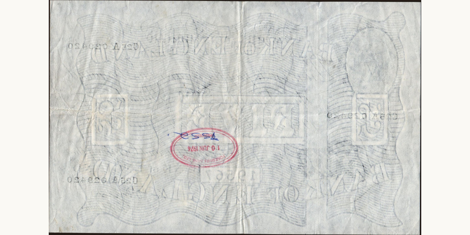 5 pounds United Kingdom 1956 — Back side