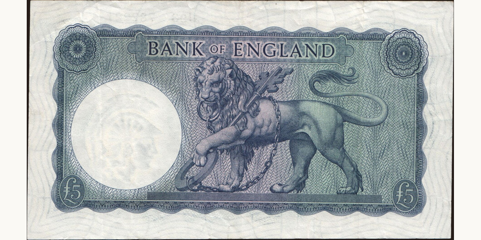 5 pounds Великобритания 1961 — Оборотная сторона