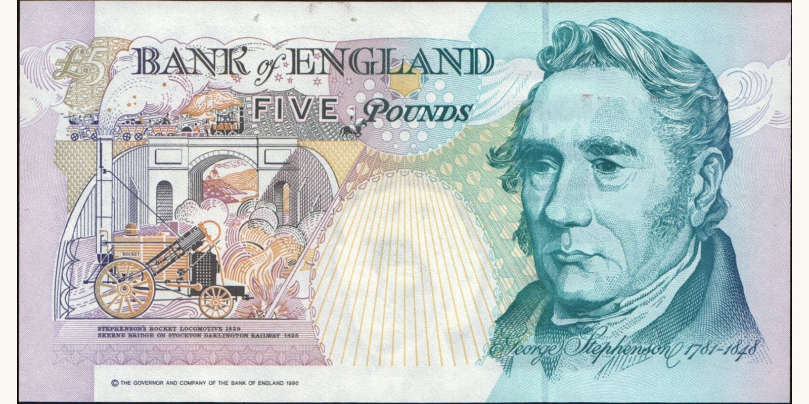 5 pounds United Kingdom 1990 — Back side