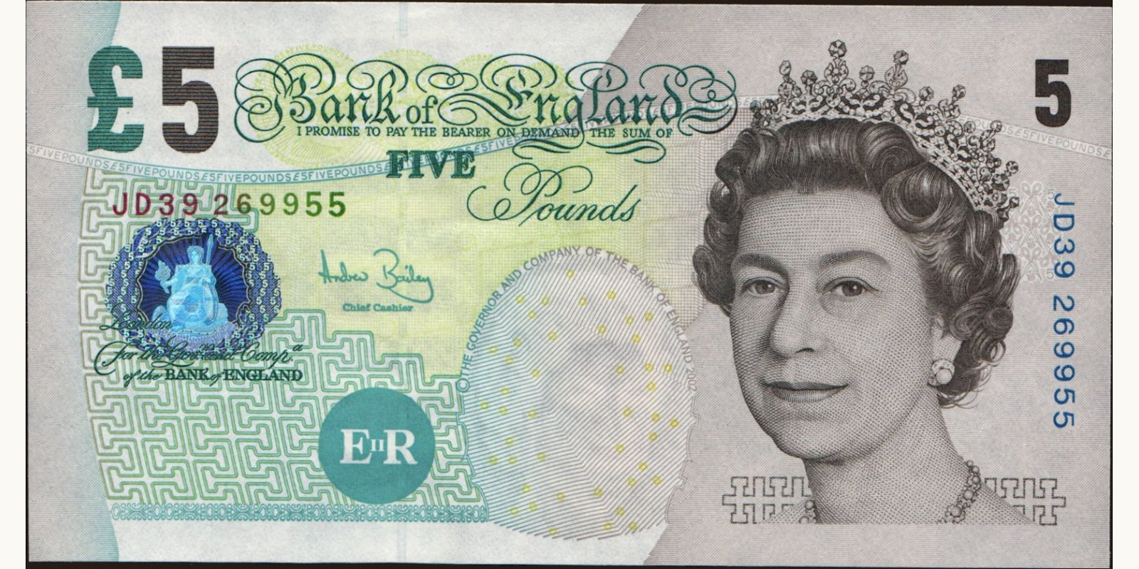 5 pounds United Kingdom 2004 — Front side