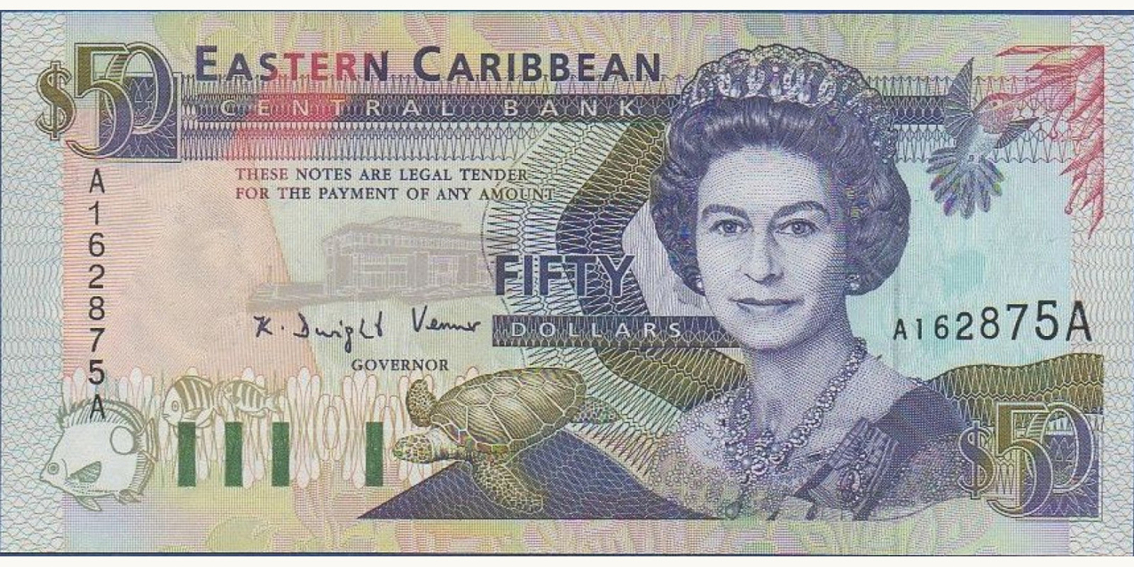 50 Dollars Grenada 1993 — Front side