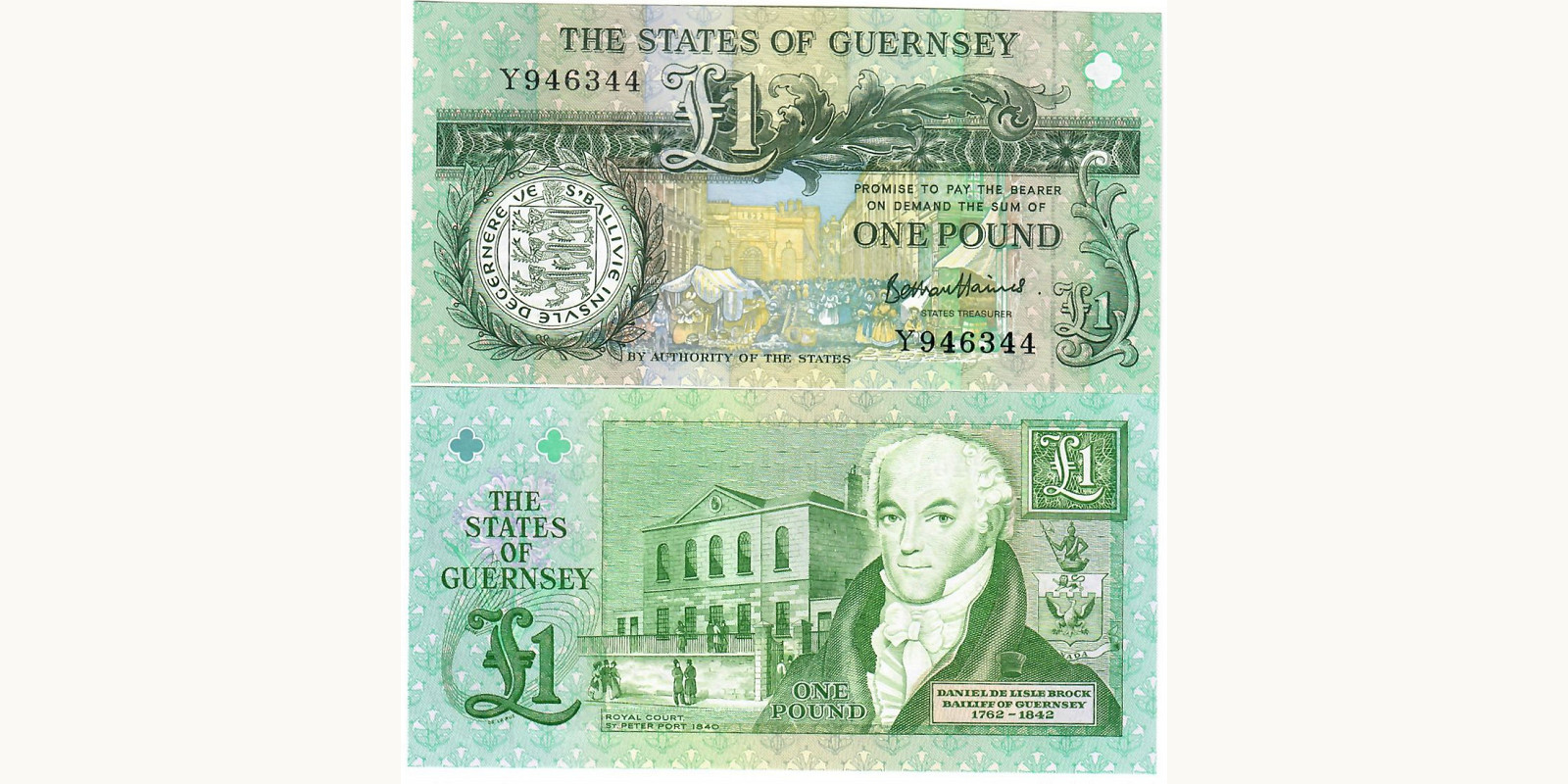 1 pounds Guernsey 1990 — Front side