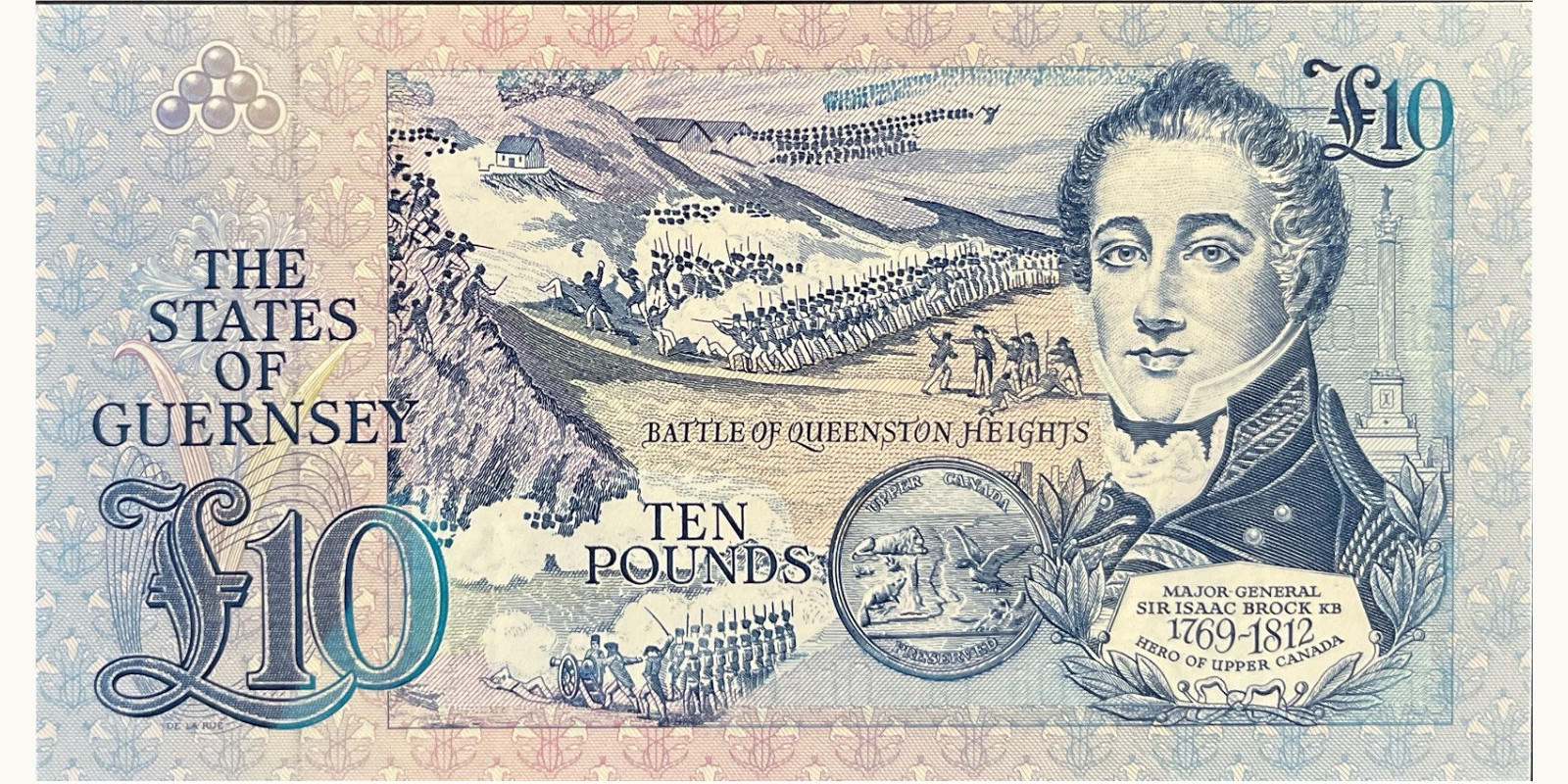 10 pounds Guernsey 1992 — Back side