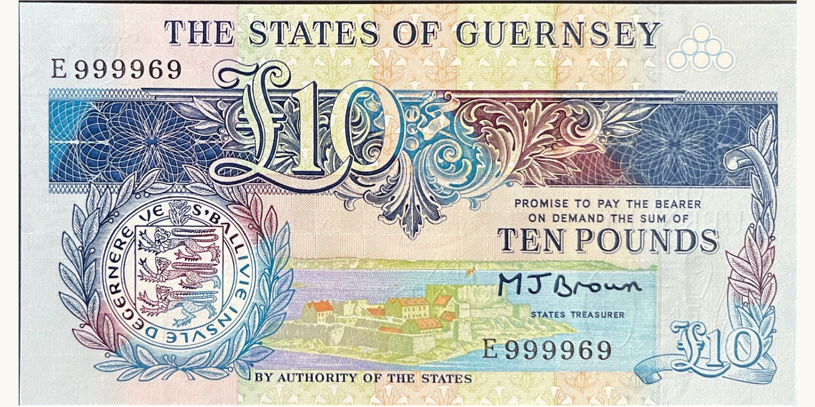 10 pounds Guernsey 1992 — Front side