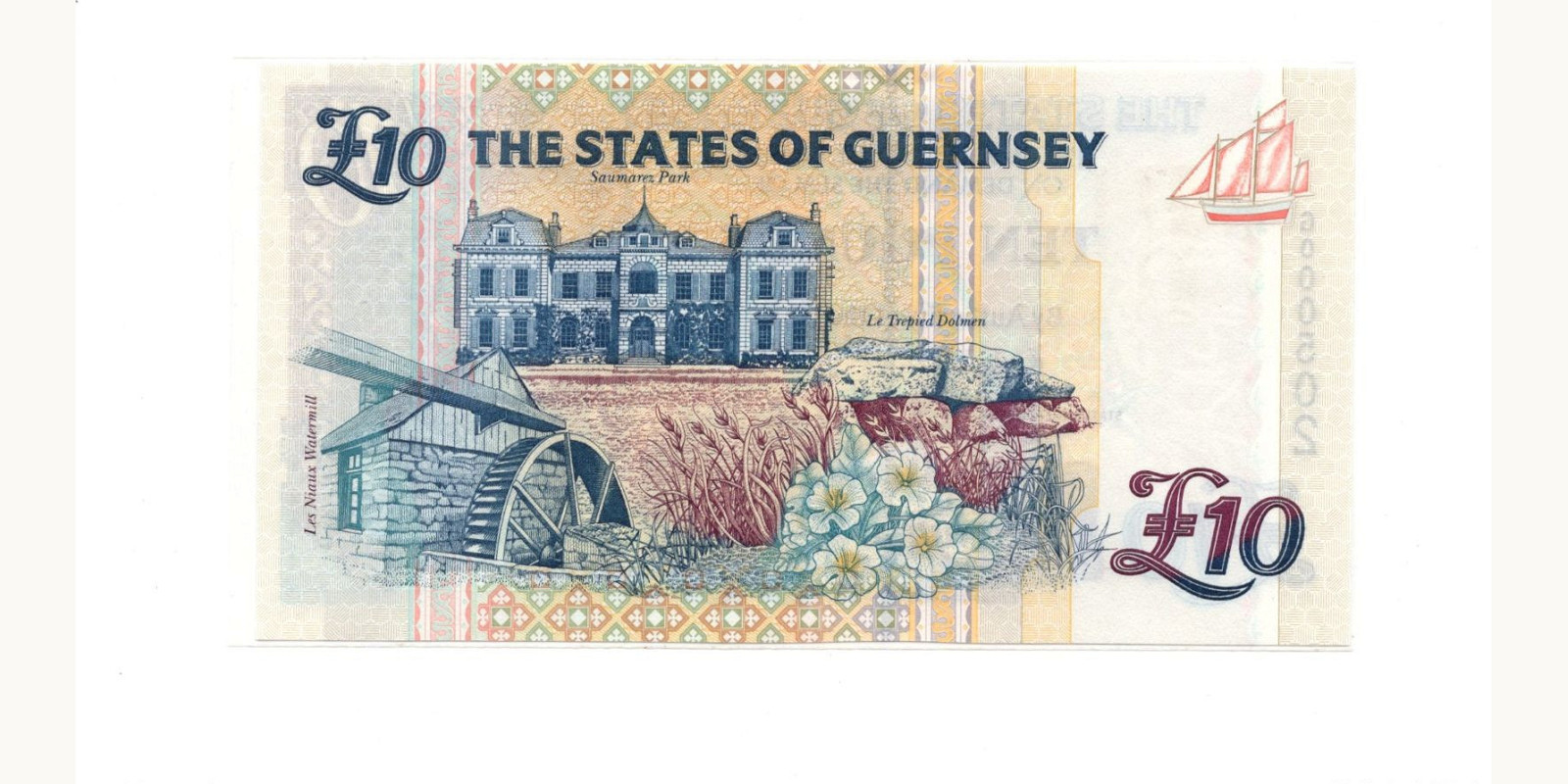 10 pounds Гернси 2003 — Оборотная сторона