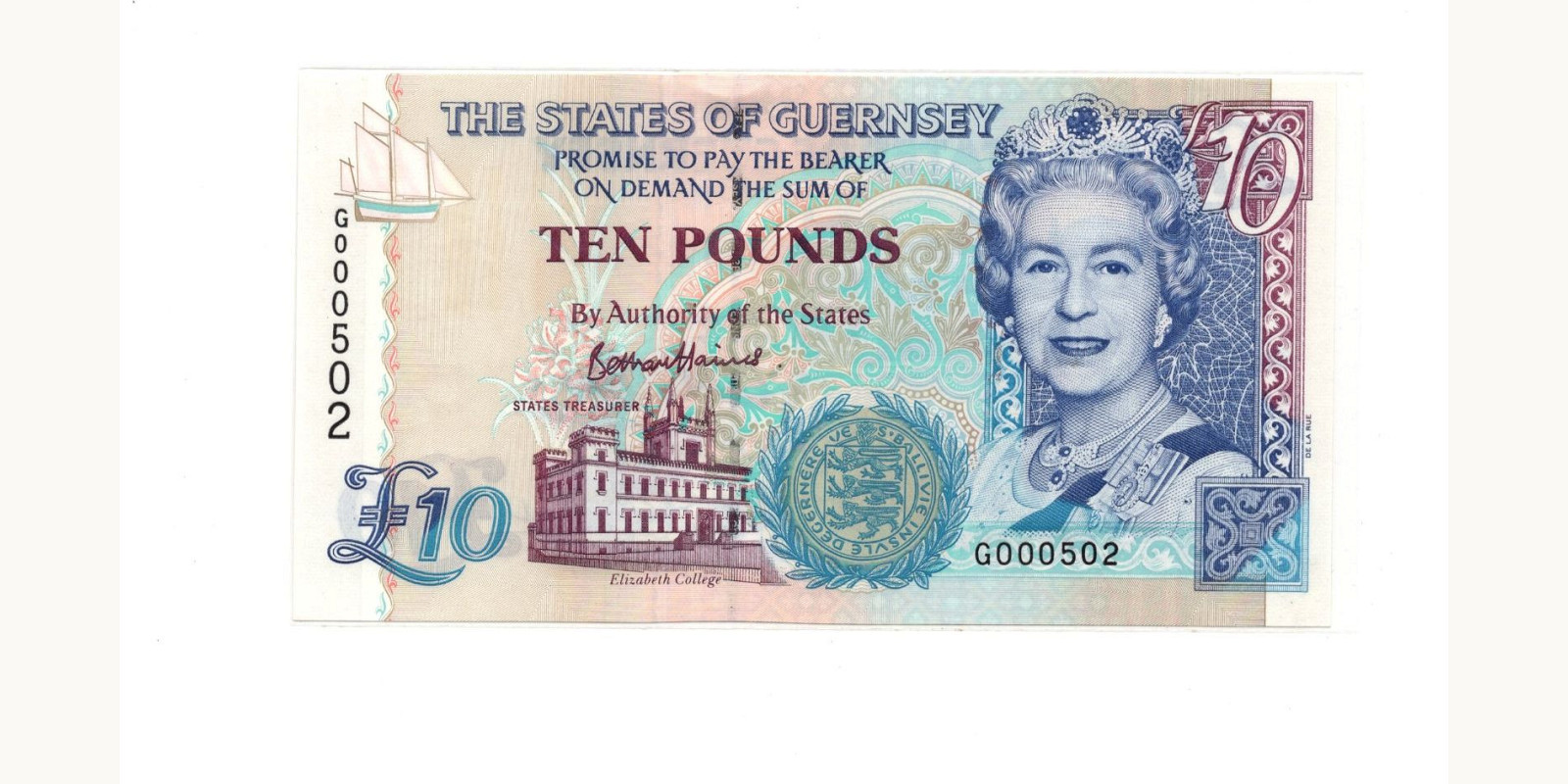 10 pounds Гернси 2003 — Лицевая сторона