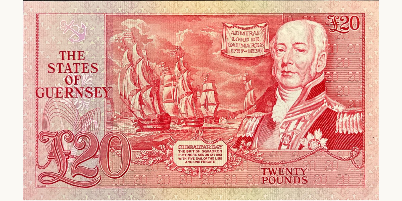 20 pounds Guernsey 1980 — Back side