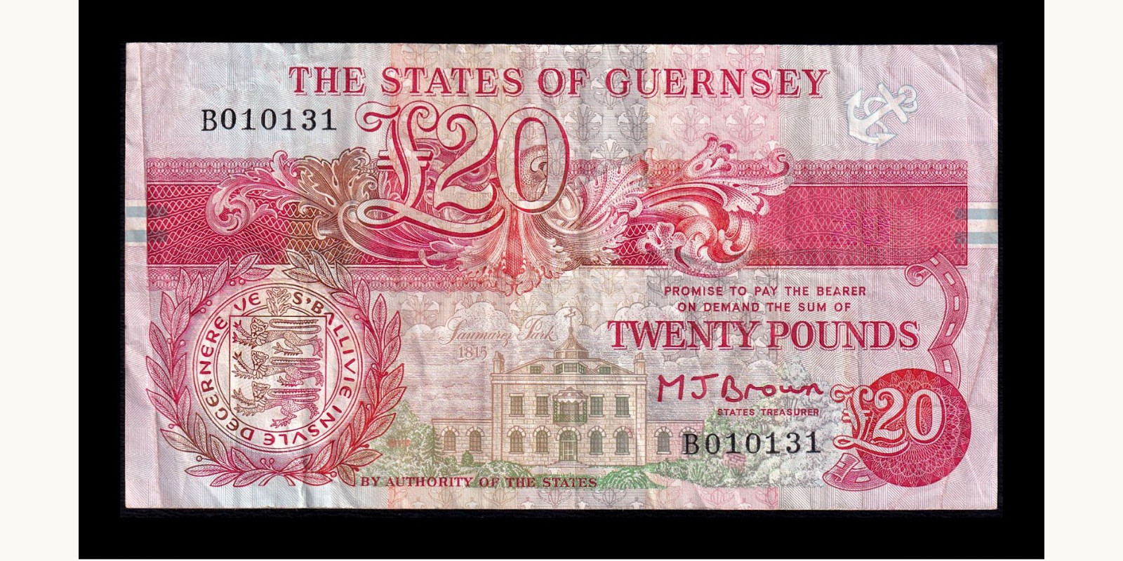 20 pounds Гернси 1989 — Лицевая сторона