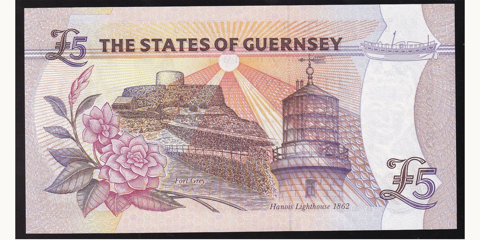 5 pounds Гернси 1994 — Оборотная сторона