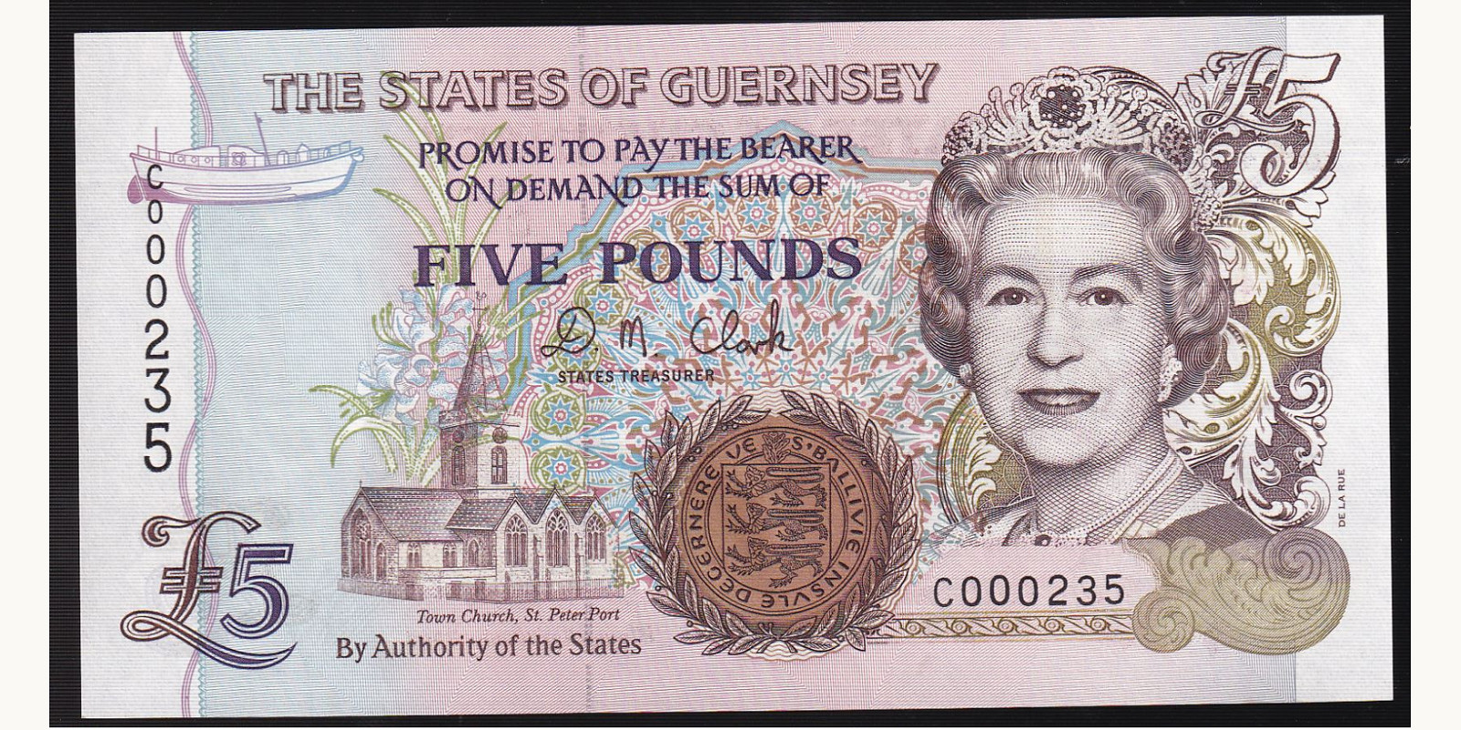 5 pounds Гернси 1994 — Лицевая сторона