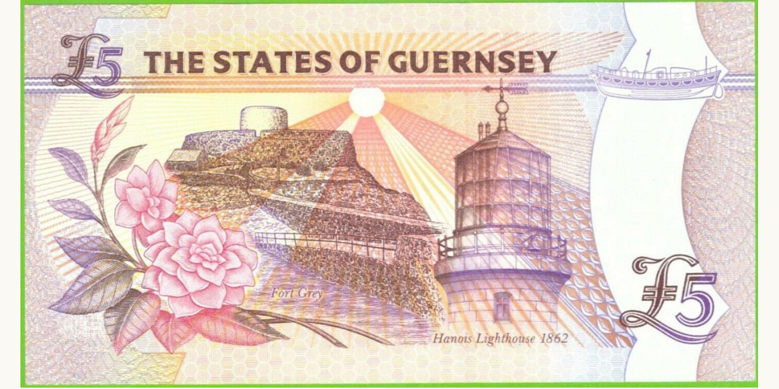 5 pounds Guernsey 1996 — Back side