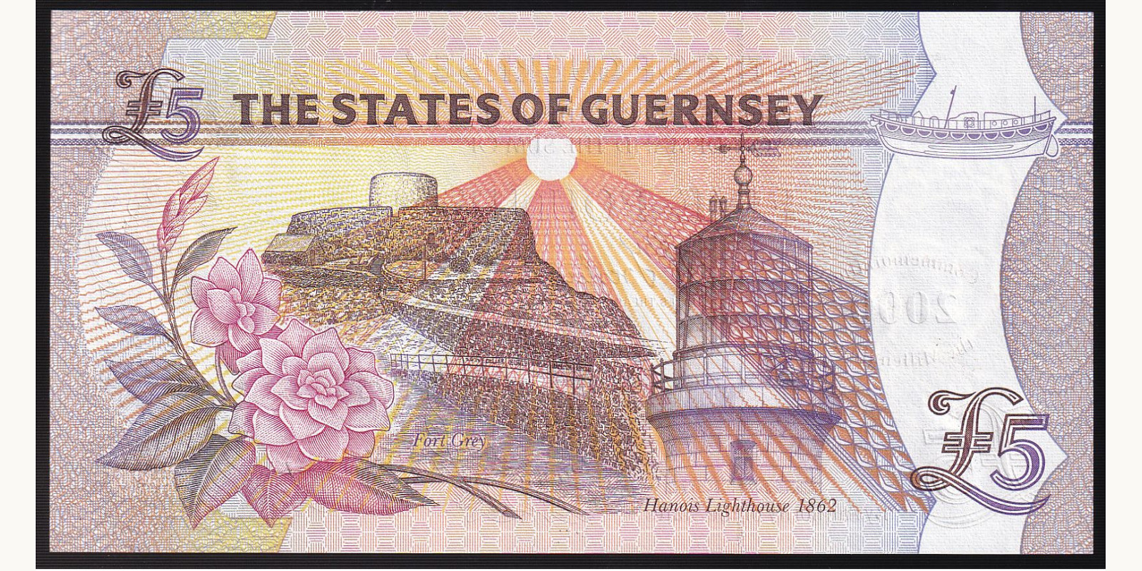 5 pounds Гернси 2000 — Оборотная сторона