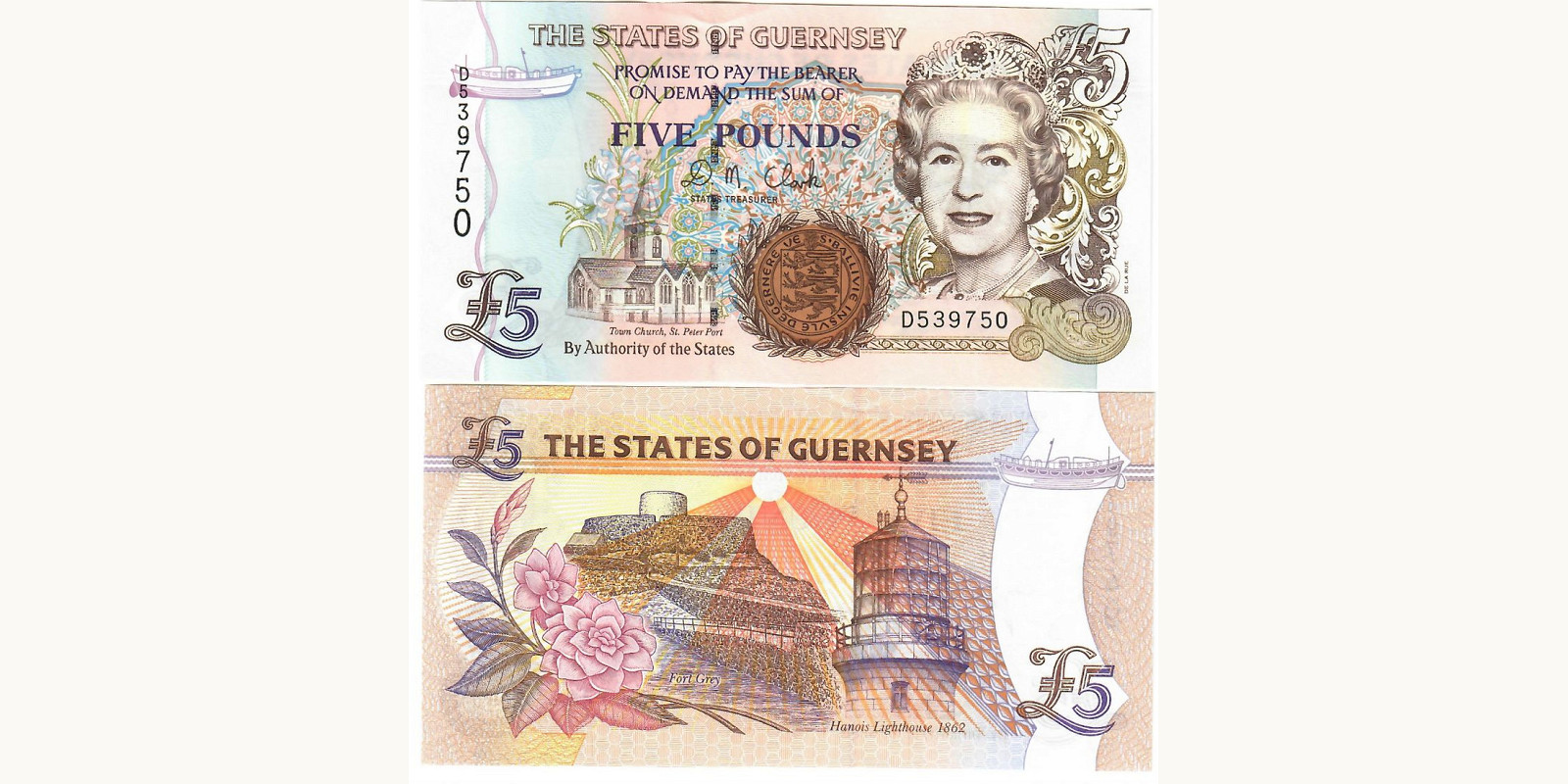 5 pounds Гернси 2002 — Лицевая сторона