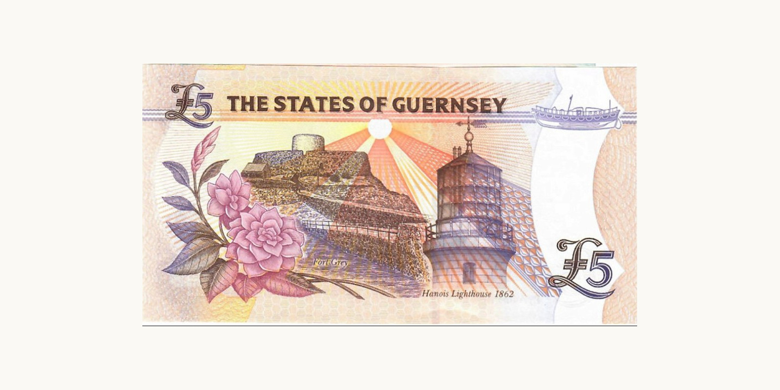 5 pounds Гернси 2022 — Оборотная сторона