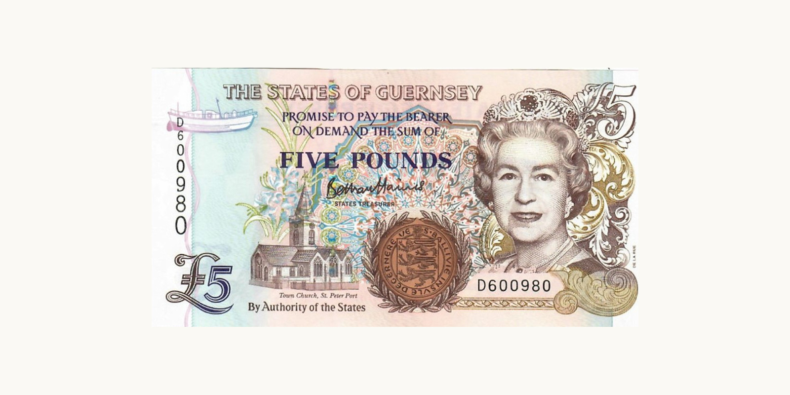 5 pounds Гернси 2022 — Лицевая сторона
