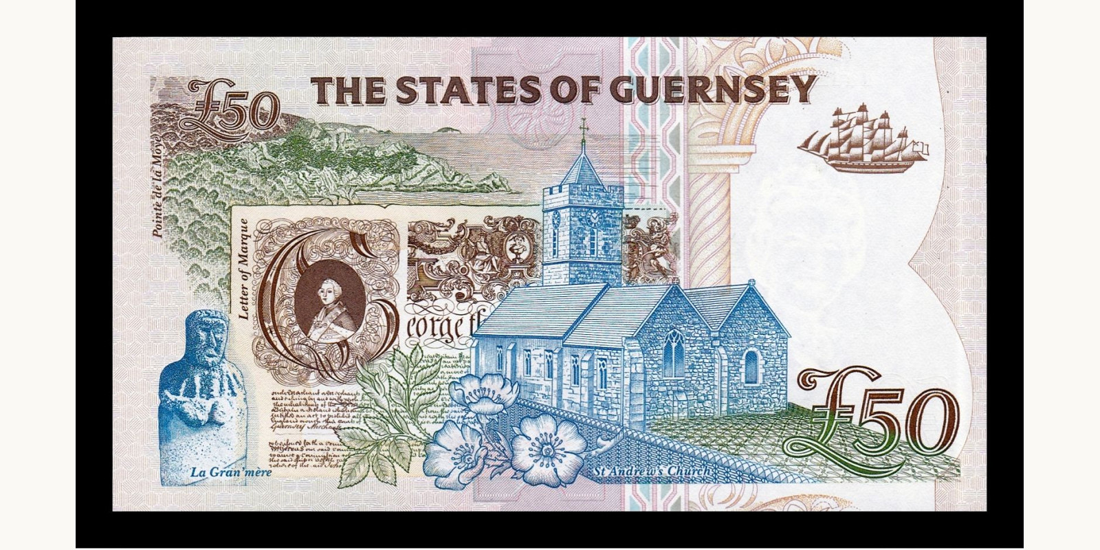 50 pounds Гернси 1996 — Оборотная сторона