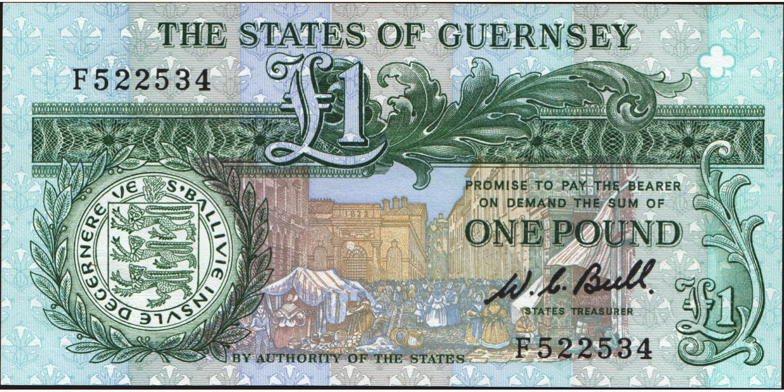 1 pounds Гернси 1980 — Лицевая сторона