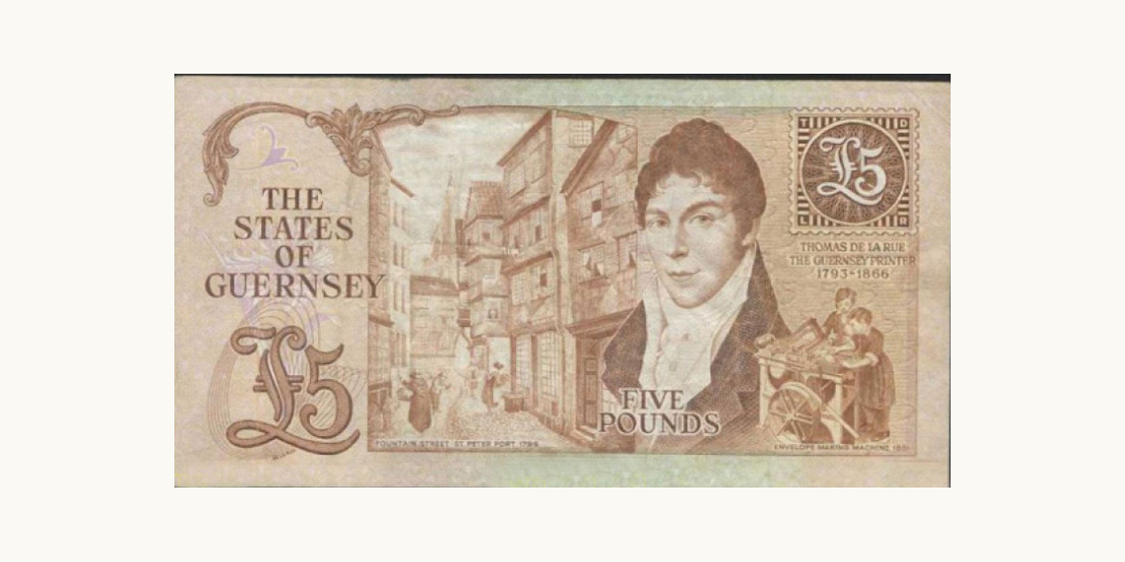 5 pounds Гернси 1980 — Оборотная сторона