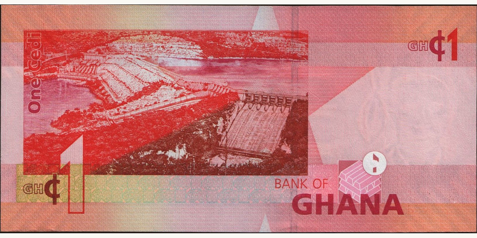 1 cedi Гана 2007 — Оборотная сторона