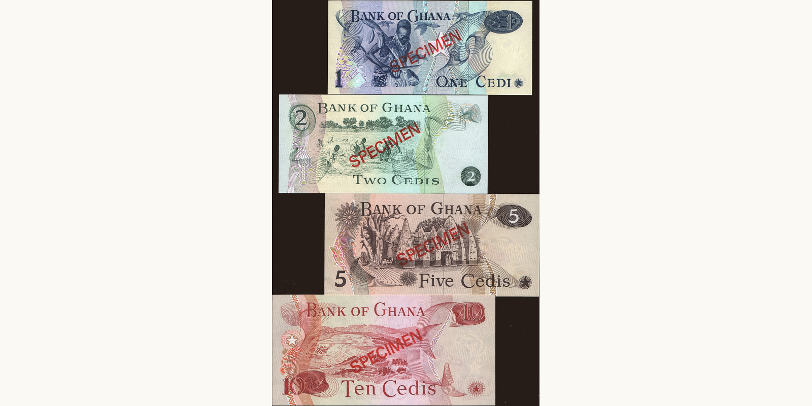 10 cedis Гана 1976 — Оборотная сторона