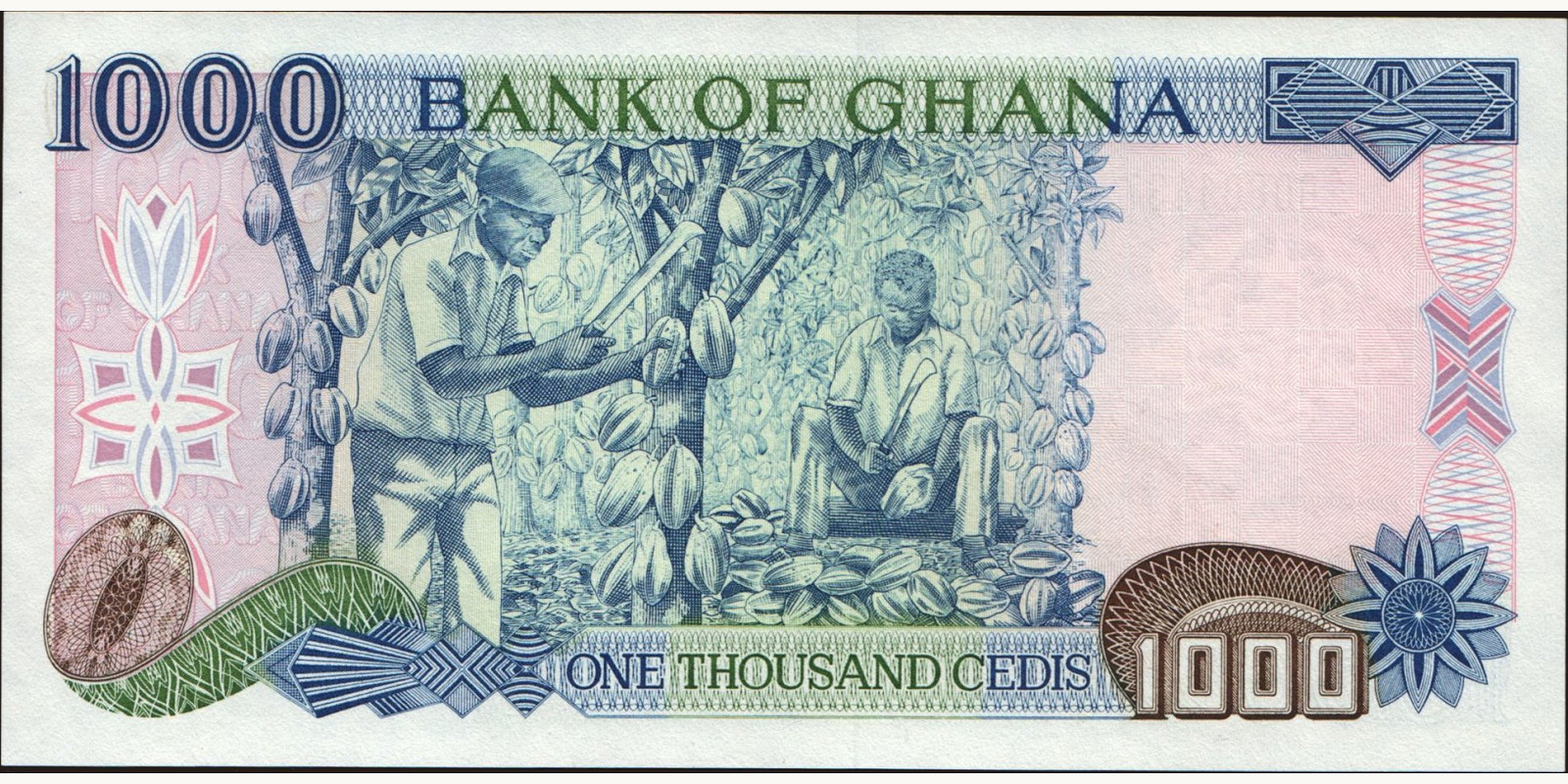 1000 cedis Гана 1991 — Оборотная сторона