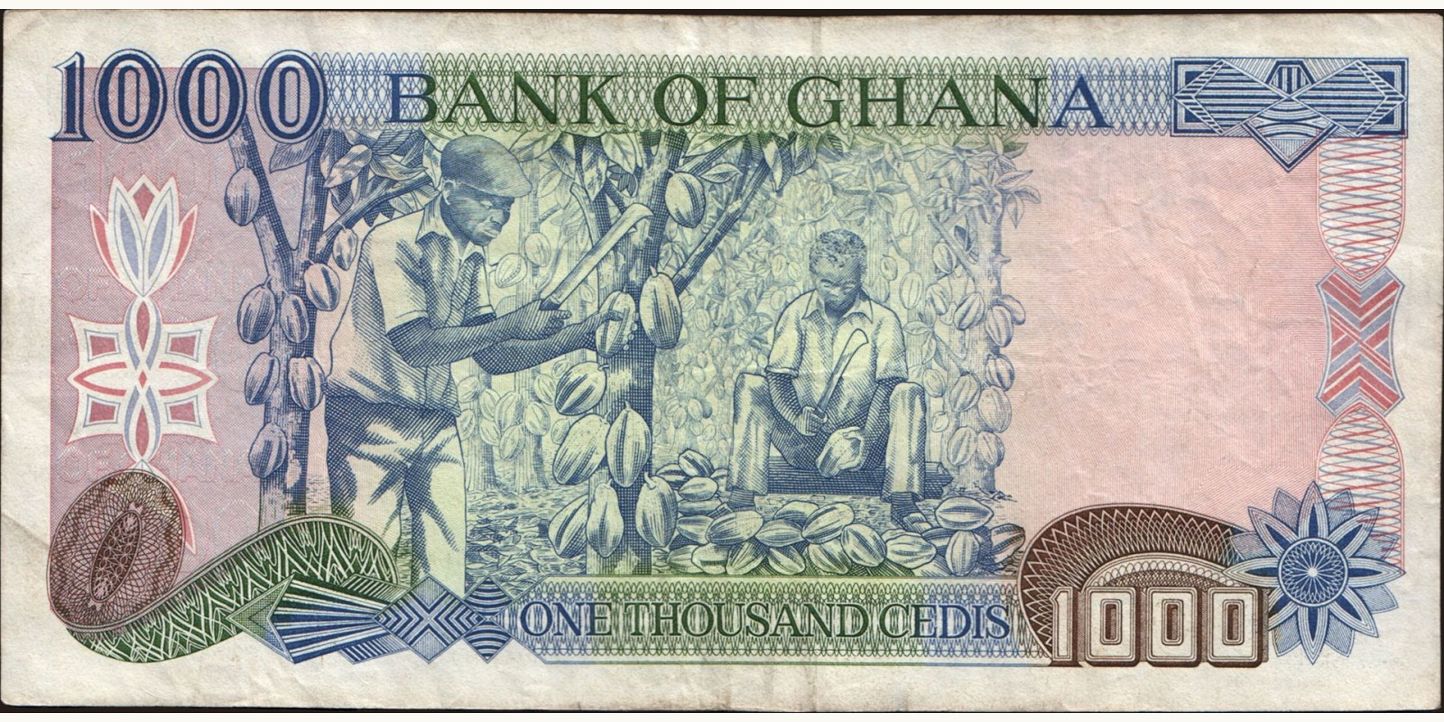 1000 cedis Ghana 1994 — Back side