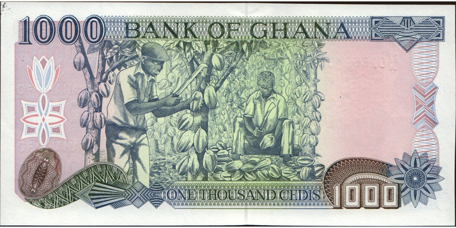 1000 cedis Ghana 1996 — Back side