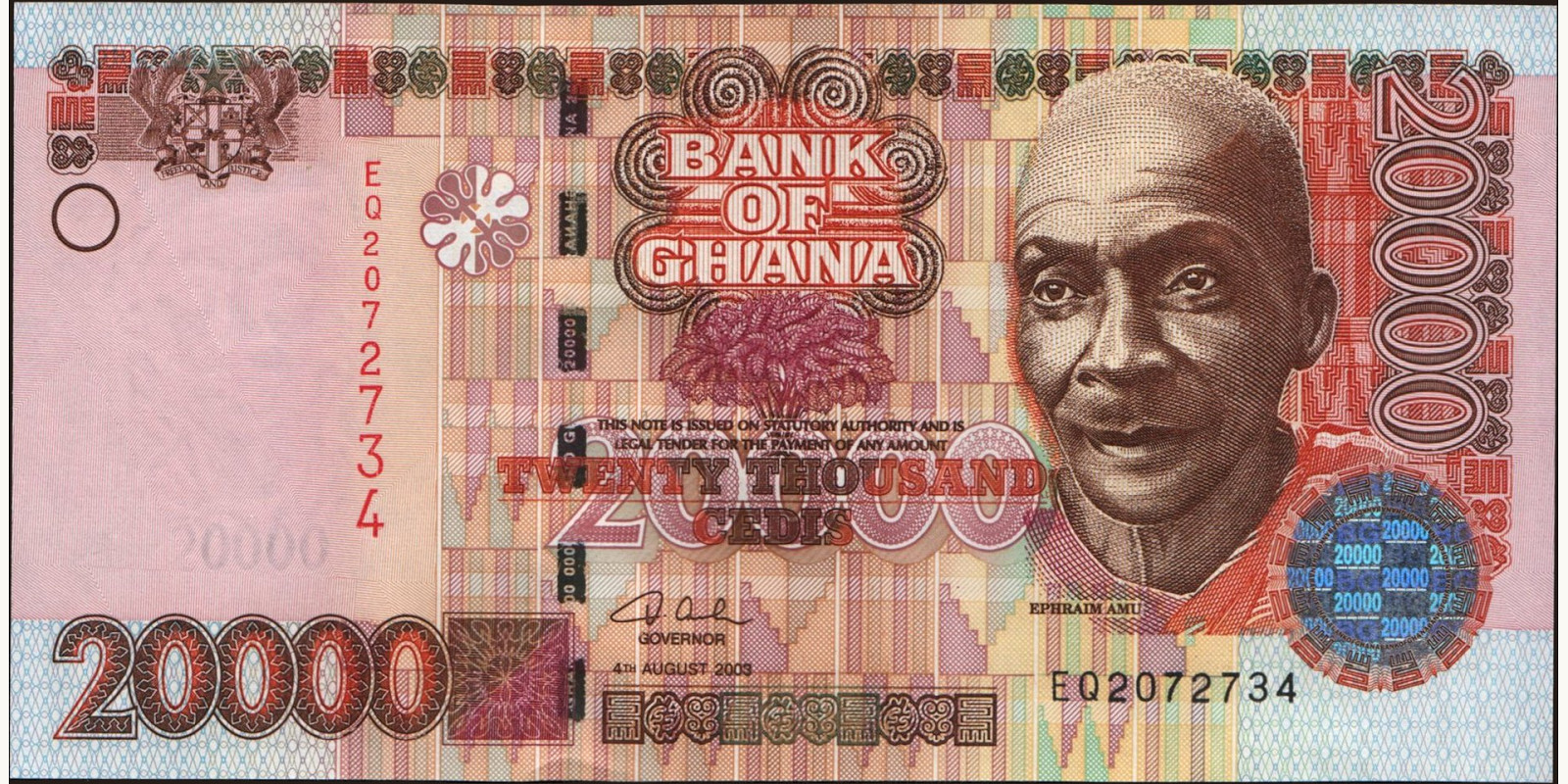 20000 cedis Гана 2003 — Лицевая сторона