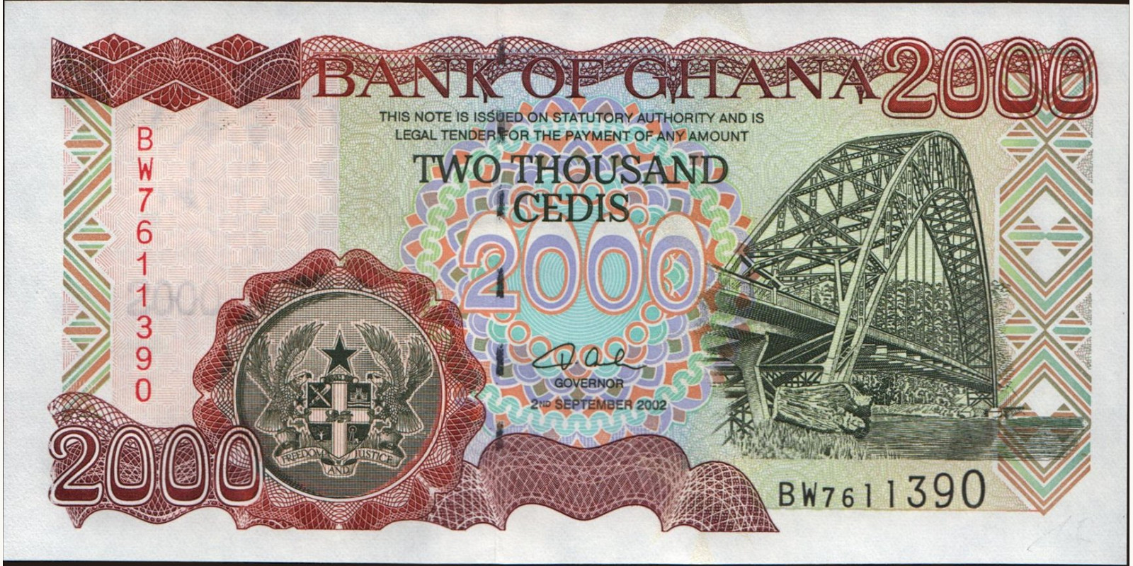2002 cedis Гана 2000 — Лицевая сторона