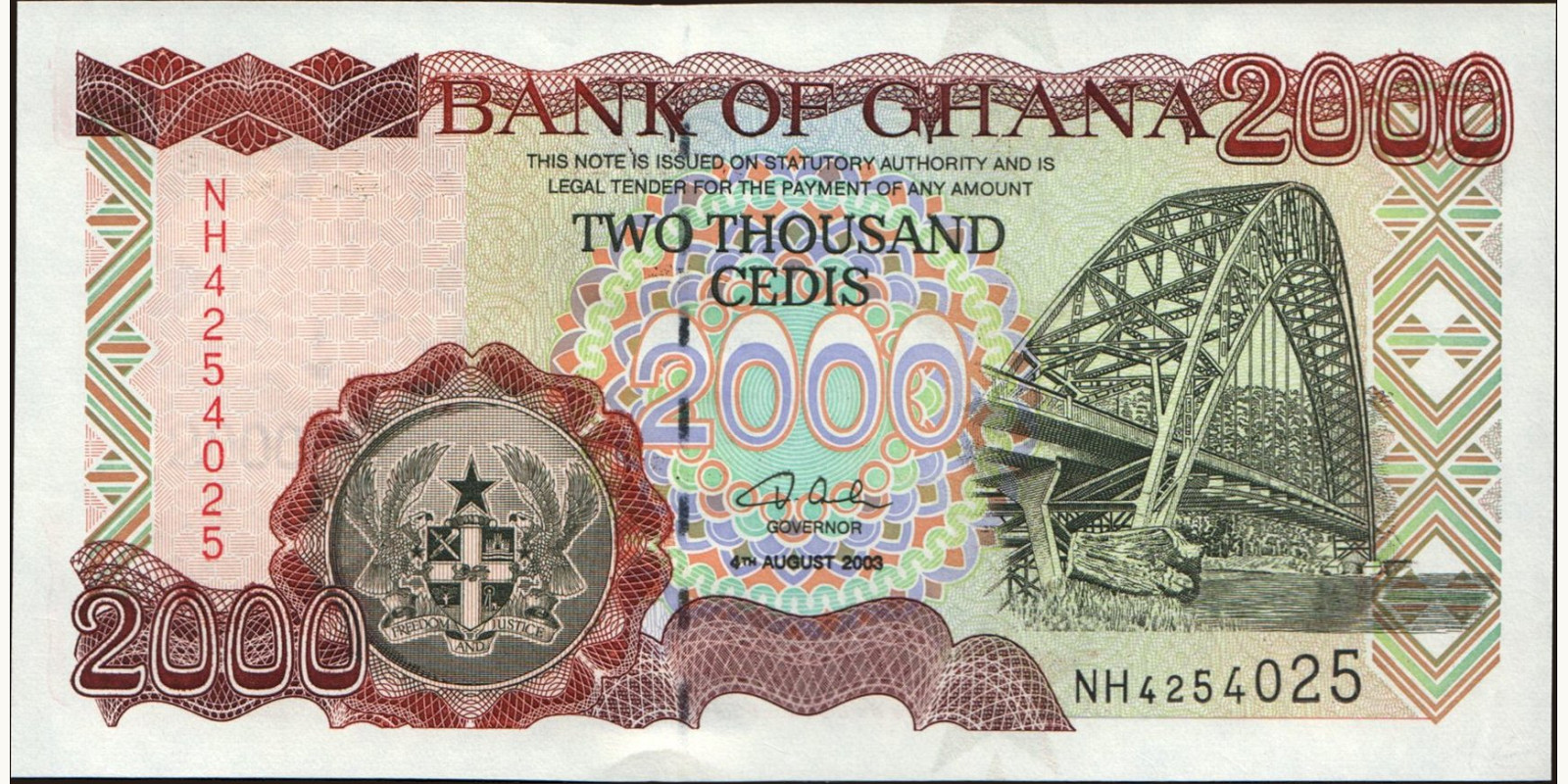 2003 cedis Гана 2000 — Лицевая сторона