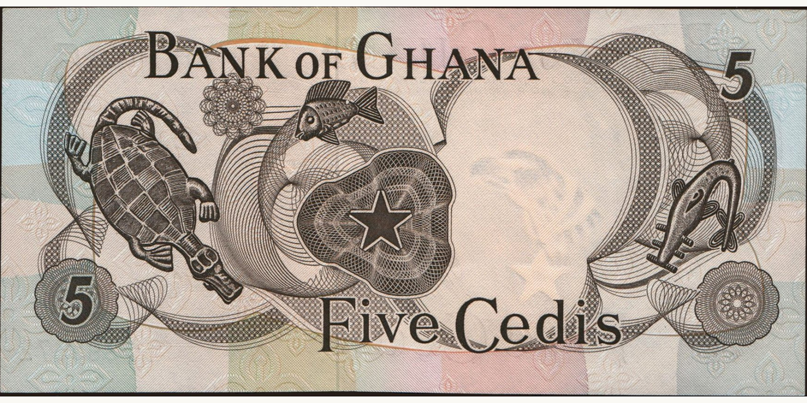 5 cedis Ghana 1969 — Back side